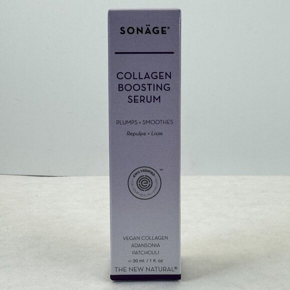 Sonäge Collagen Boosting Serum Promotes Skin Smoothness Elasticity Vegan 1 Oz - Picture 2 of 8